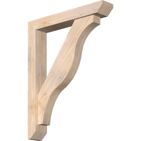 Ekena Millwork Funston Slat Smooth Bracket w/ Offset Brace, Douglas Fir, 5 1/2"W x 32"D x 40"H BKT0604X32X40FST06SDF - main